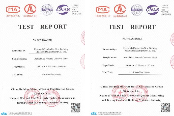 Ecotrend’s Quality Control - Updated Test Report by CNAS